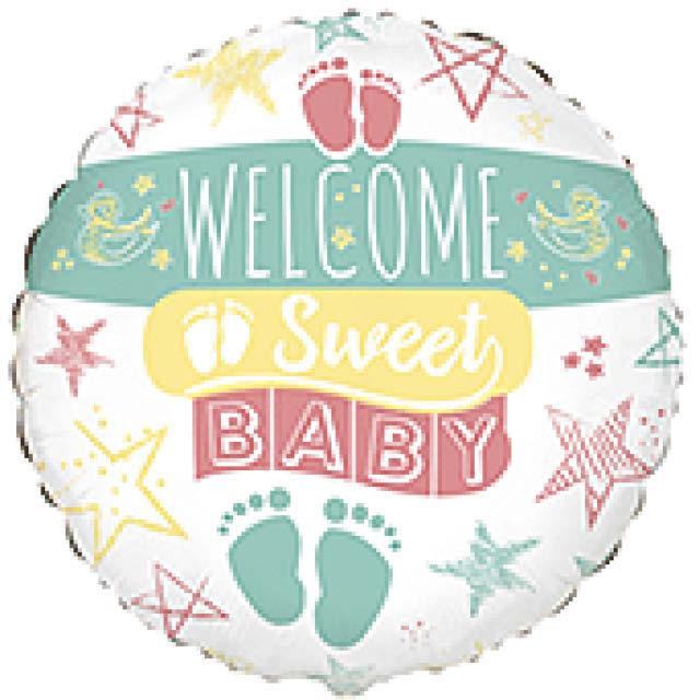 Miniloon 9 inch - Welcome Sweet baby per 5 stuks