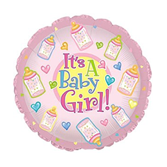 Miniloon 9 inch - It's a Baby Girl Bottles per 5 stuks