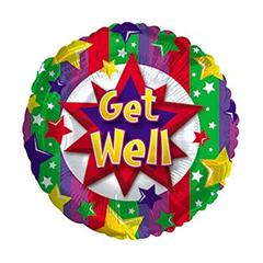 Miniloon 9 inch - Get Well Colorful Burst per 5 stuks