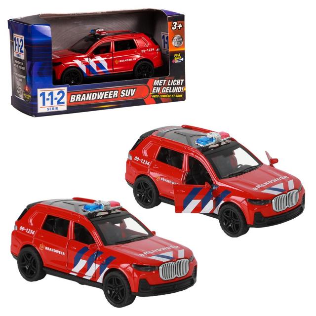 VDM 112 Brandweer Auto Sportwagen 1:36 met licht + geluid