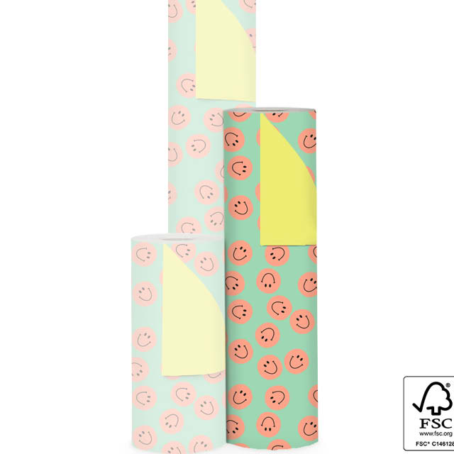 HOP Kadopapier 50 cm - Smile Mint - Yellow