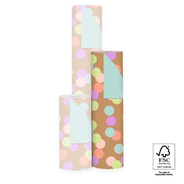 HOP Kadopapier 50 cm -Big Confetti Camel - Pistache