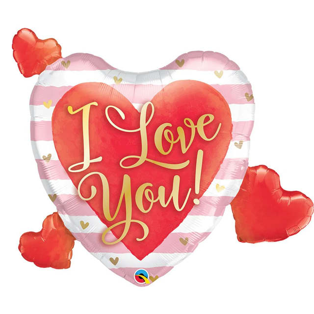 AN Jumbo I love you pink stripes