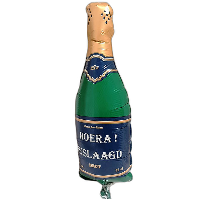 Miniloon Shape Hoera geslaagd Champagne - per 5 stuks