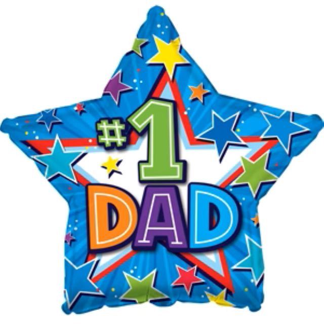 Miniloon 9" #1 Dad Star in Star per 5 stuks